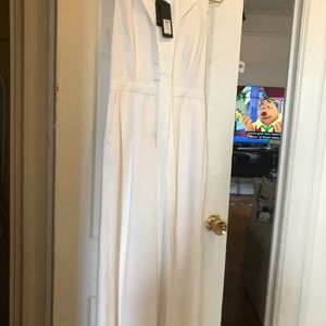 Rachel Zoe jumpsuit, cream, size 2, wide leg, NWT